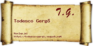 Todesco Gergő névjegykártya